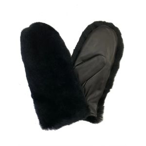 NEW Belle Fare Leather and Rex Rabbit Mittens